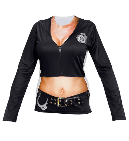 e-carnavalskleding-SYK 3D Politie shirt Police girl