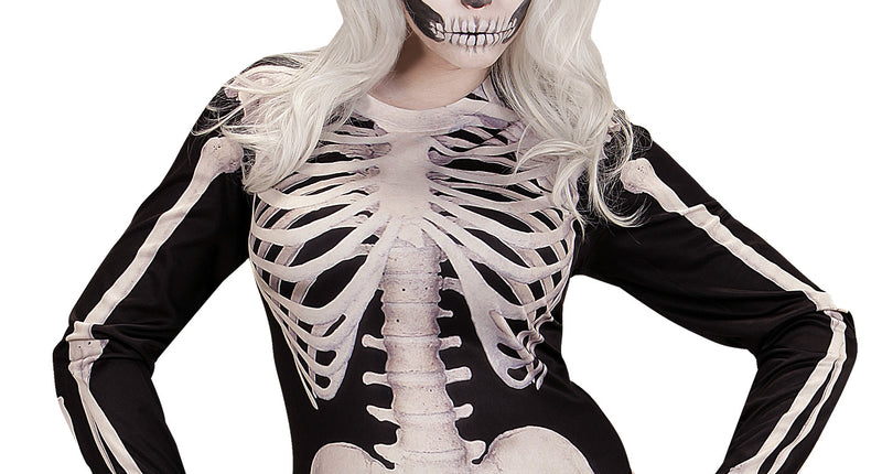e-carnavalskleding-SYK 3D Skelet shirt vrouw