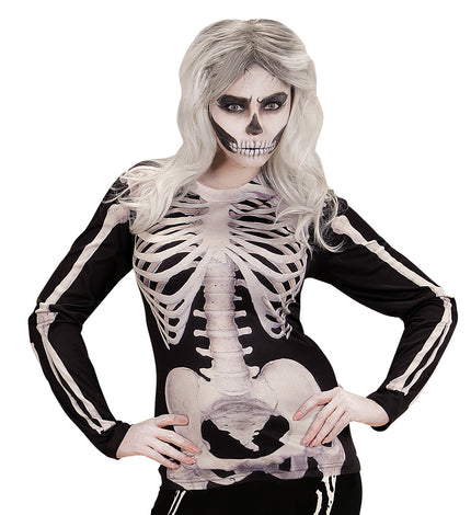 e-carnavalskleding-SYK 3D Skelet shirt vrouw