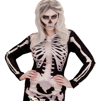 e-carnavalskleding-SYK 3D Skelet shirt vrouw