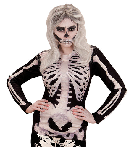 e-carnavalskleding-SYK 3D Skelet shirt vrouw