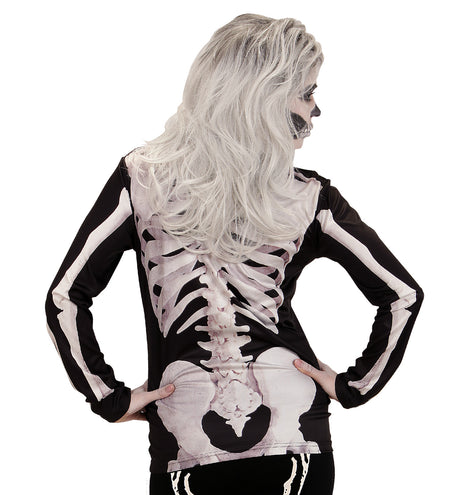e-carnavalskleding-SYK 3D Skelet shirt vrouw