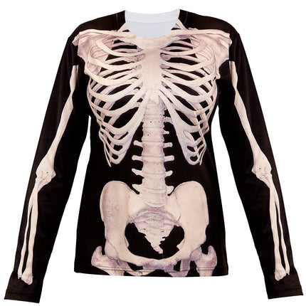 e-carnavalskleding-SYK 3D Skelet shirt vrouw