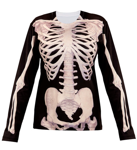 e-carnavalskleding-SYK 3D Skelet shirt vrouw