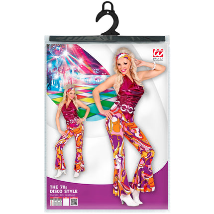 e-carnavalskleding-SYK 70's disco overall, riem en hoofdband