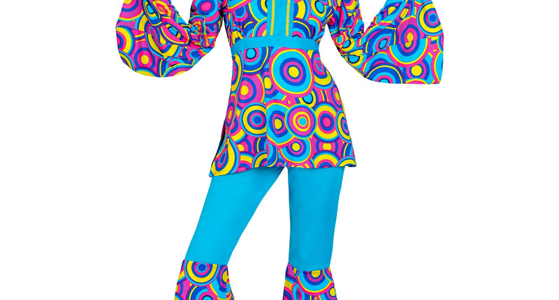 e-carnavalskleding-SYK 70s groovy kostuum blauw Jessica