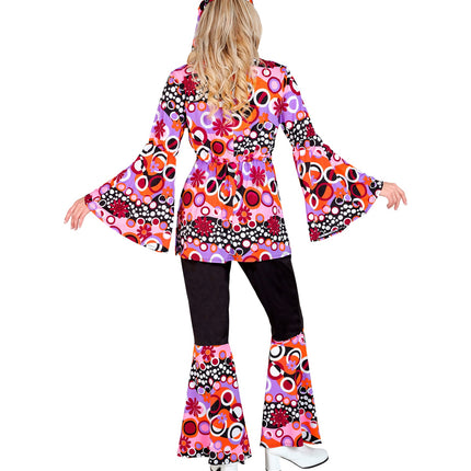 e-carnavalskleding-SYK 70s groovy kostuum roze Linda