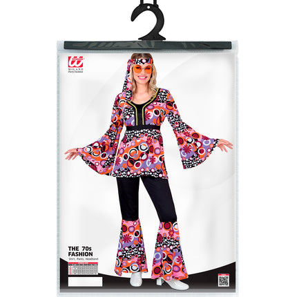 e-carnavalskleding-SYK 70s groovy kostuum roze Linda