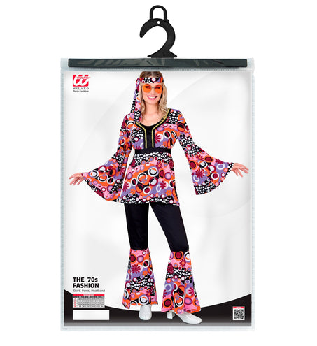 e-carnavalskleding-SYK 70s groovy kostuum roze Linda