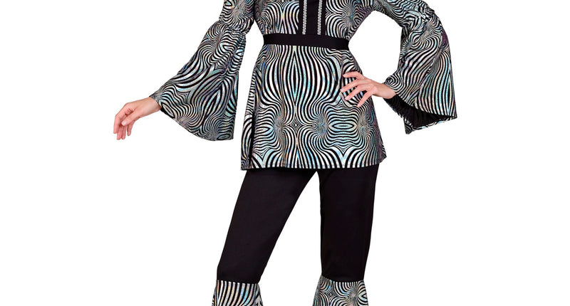 e-carnavalskleding-SYK 70s groovy kostuum zilver Nicole
