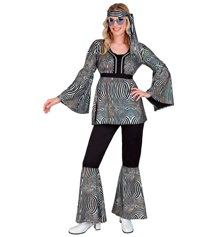 e-carnavalskleding-SYK 70s groovy kostuum zilver Nicole