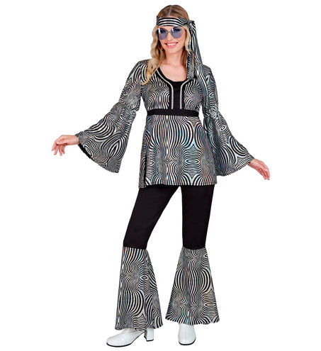 e-carnavalskleding-SYK 70s groovy kostuum zilver Nicole