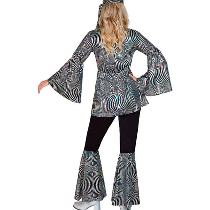 e-carnavalskleding-SYK 70s groovy kostuum zilver Nicole
