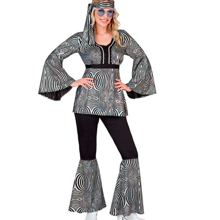 e-carnavalskleding-SYK 70s groovy kostuum zilver Nicole