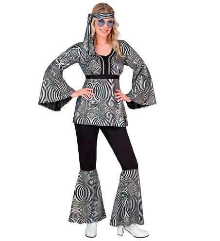 e-carnavalskleding-SYK 70s groovy kostuum zilver Nicole
