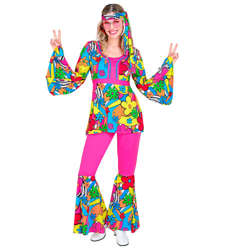 e-carnavalskleding-SYK 70s Hippie kostuum Flower Power