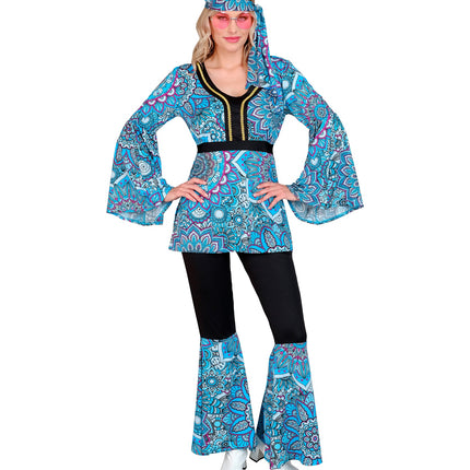 e-carnavalskleding-SYK 70s hippie kostuum mandala blauw