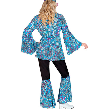 e-carnavalskleding-SYK 70s hippie kostuum mandala blauw