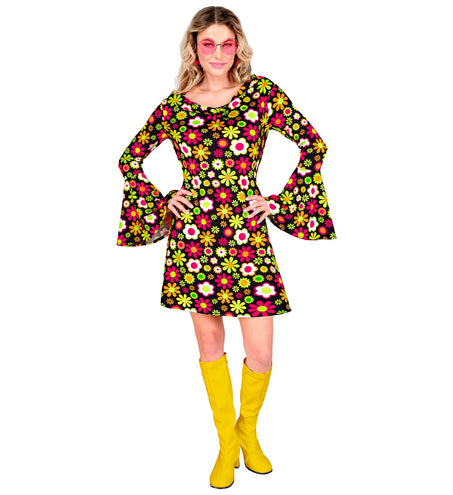 e-carnavalskleding-SYK 70s jurk flowers