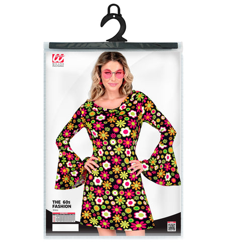 e-carnavalskleding-SYK 70s jurk flowers