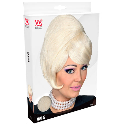 e-carnavalskleding-SYK 80's pruik blond Beehive