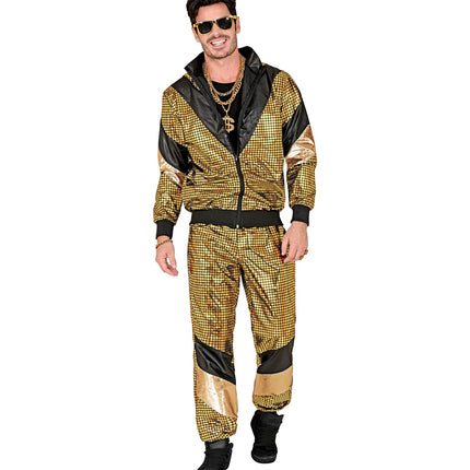e-carnavalskleding-SYK 80s Trainingspak goud Mike