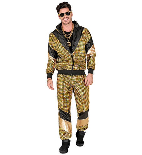 e-carnavalskleding-SYK 80s Trainingspak goud Mike