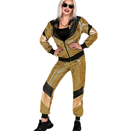e-carnavalskleding-SYK 80s Trainingspak goud Mike