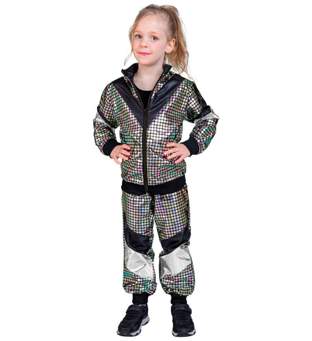 e-carnavalskleding-SYK 80s trainingspak zilver Niels kind