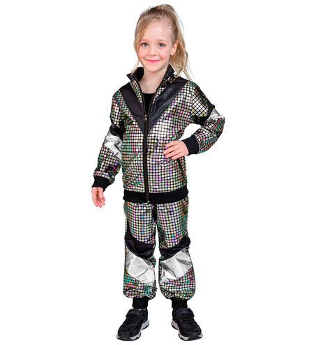 e-carnavalskleding-SYK 80s trainingspak zilver Niels kind
