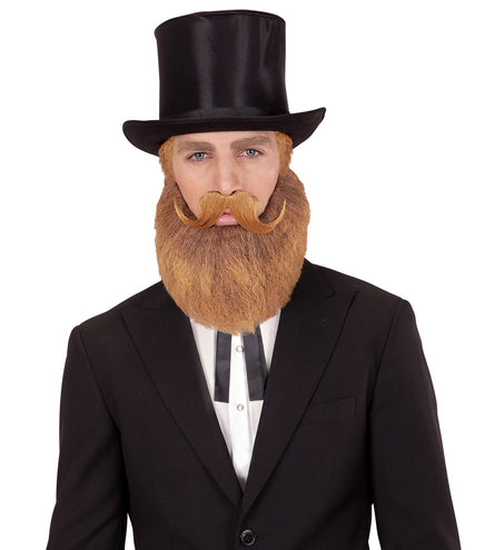 e-carnavalskleding-SYK Abraham baard met snor blond