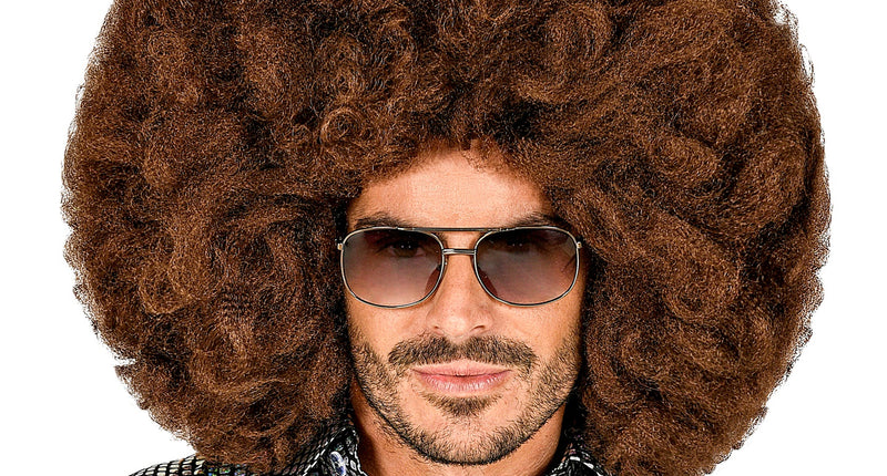 e-carnavalskleding-SYK Afro pruik bruin groot