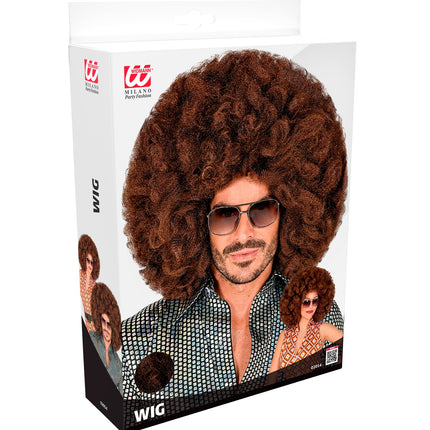 e-carnavalskleding-SYK Afro pruik bruin groot