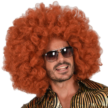 e-carnavalskleding-SYK Afro pruik koper kleur groot