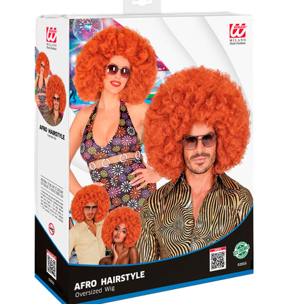 e-carnavalskleding-SYK Afro pruik koper kleur groot