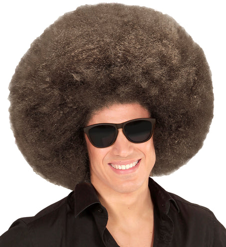 e-carnavalskleding-SYK Afro pruik mega groot bruin