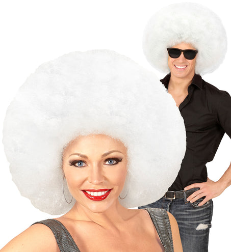 e-carnavalskleding-SYK Afro pruik mega groot wit
