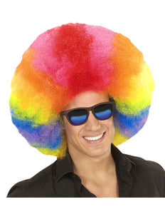 e-carnavalskleding-SYK Afro pruik regenboogkleur