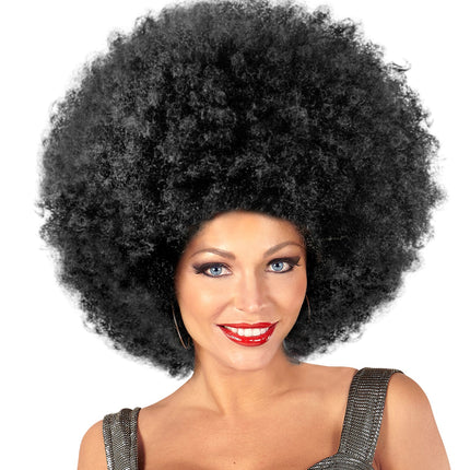 e-carnavalskleding-SYK Afro pruik zwart