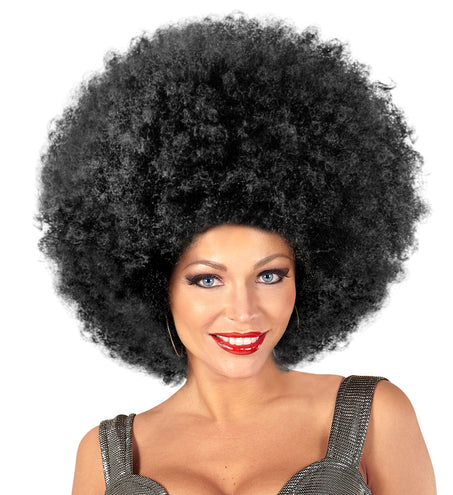e-carnavalskleding-SYK Afro pruik zwart