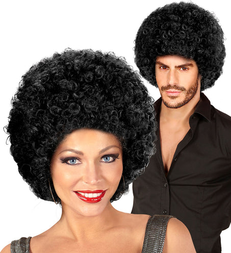 e-carnavalskleding-SYK Afro pruik zwart