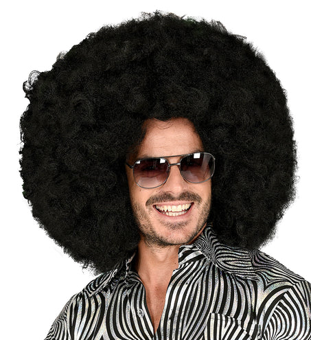 e-carnavalskleding-SYK Afro pruik zwart groot