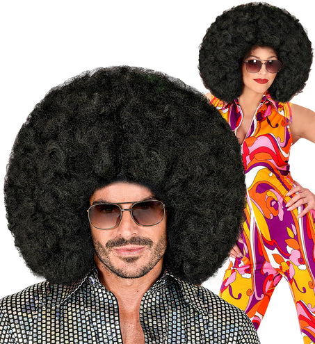 e-carnavalskleding-SYK Afro pruik zwart groot