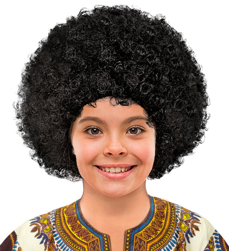 e-carnavalskleding-SYK Afro pruik zwart kinderen