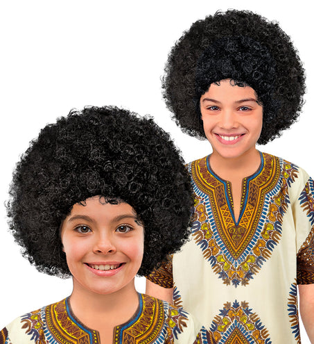 e-carnavalskleding-SYK Afro pruik zwart kinderen
