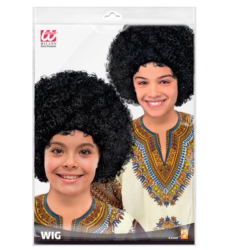 e-carnavalskleding-SYK Afro pruik zwart kinderen