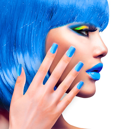 e-carnavalskleding-SYK Airbrush nagels neon blauw