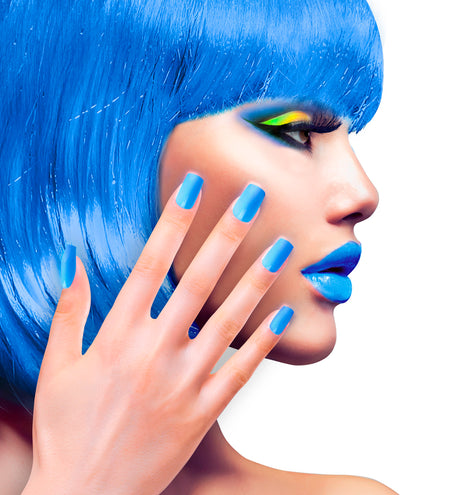 e-carnavalskleding-SYK Airbrush nagels neon blauw