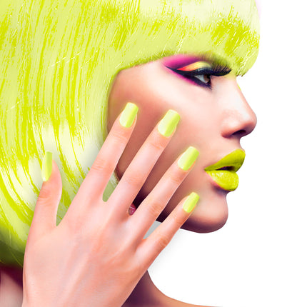 e-carnavalskleding-SYK Airbrush nagels neon geel