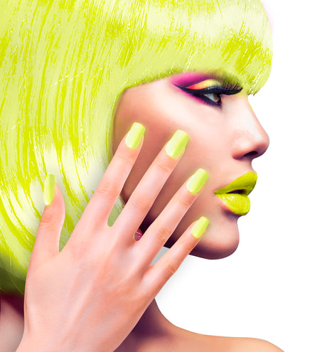 e-carnavalskleding-SYK Airbrush nagels neon geel